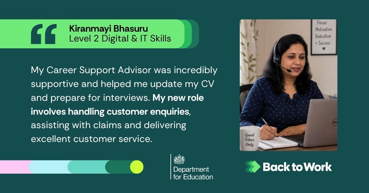Kiranmayi's story - Back to Work - Learner feedback